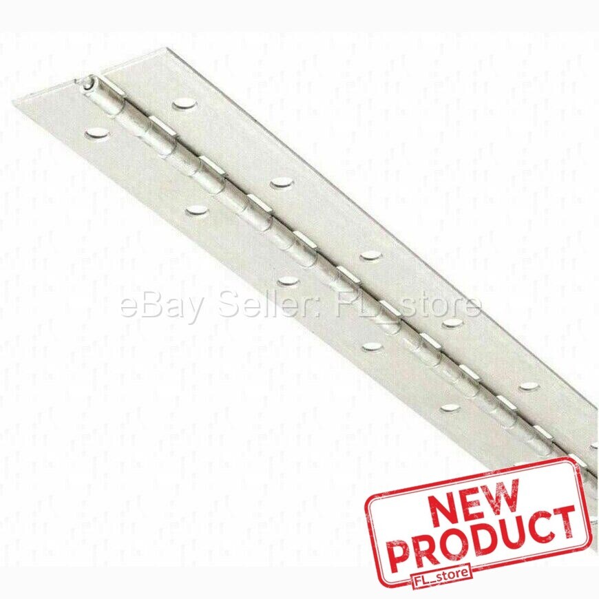 Aluminum Piano Hinge 2″ x 6 Feet Continuous Unfinished Non-removable Pin NEW