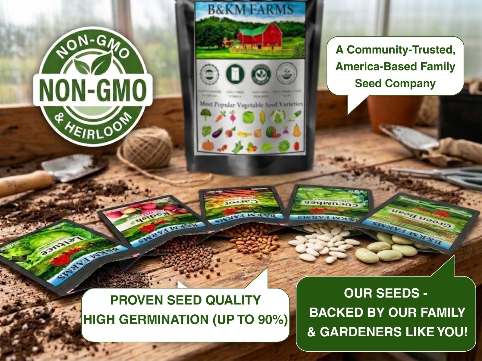 20-50 Variety Heirloom Vegetable Herb Seeds Kit 10000-50000 Bulk Garden Seed Lot
