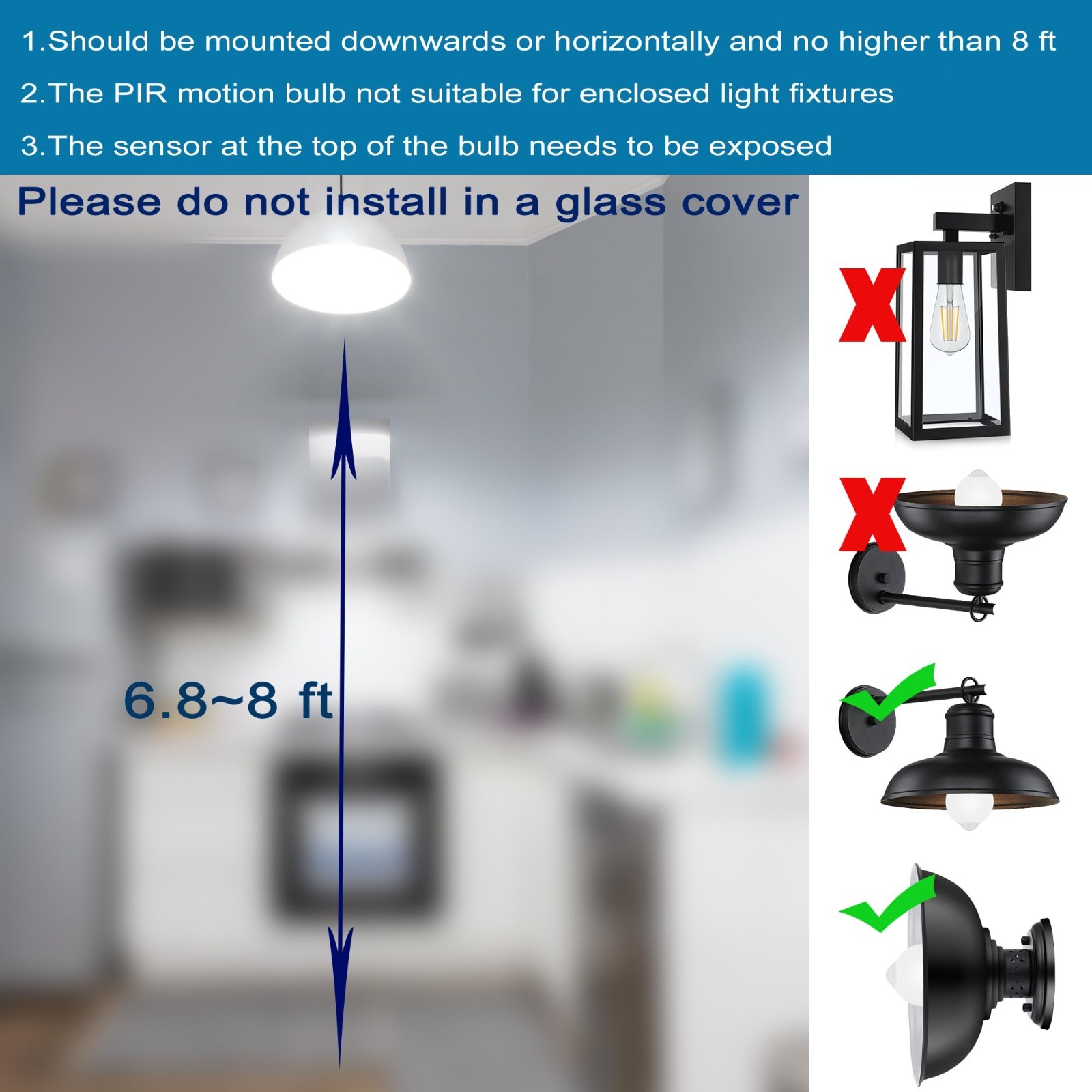 6-Pack Motion Sensor Light Bulb Dusk to Dawn LED 9W (60W Eq) E26 PIR Security
