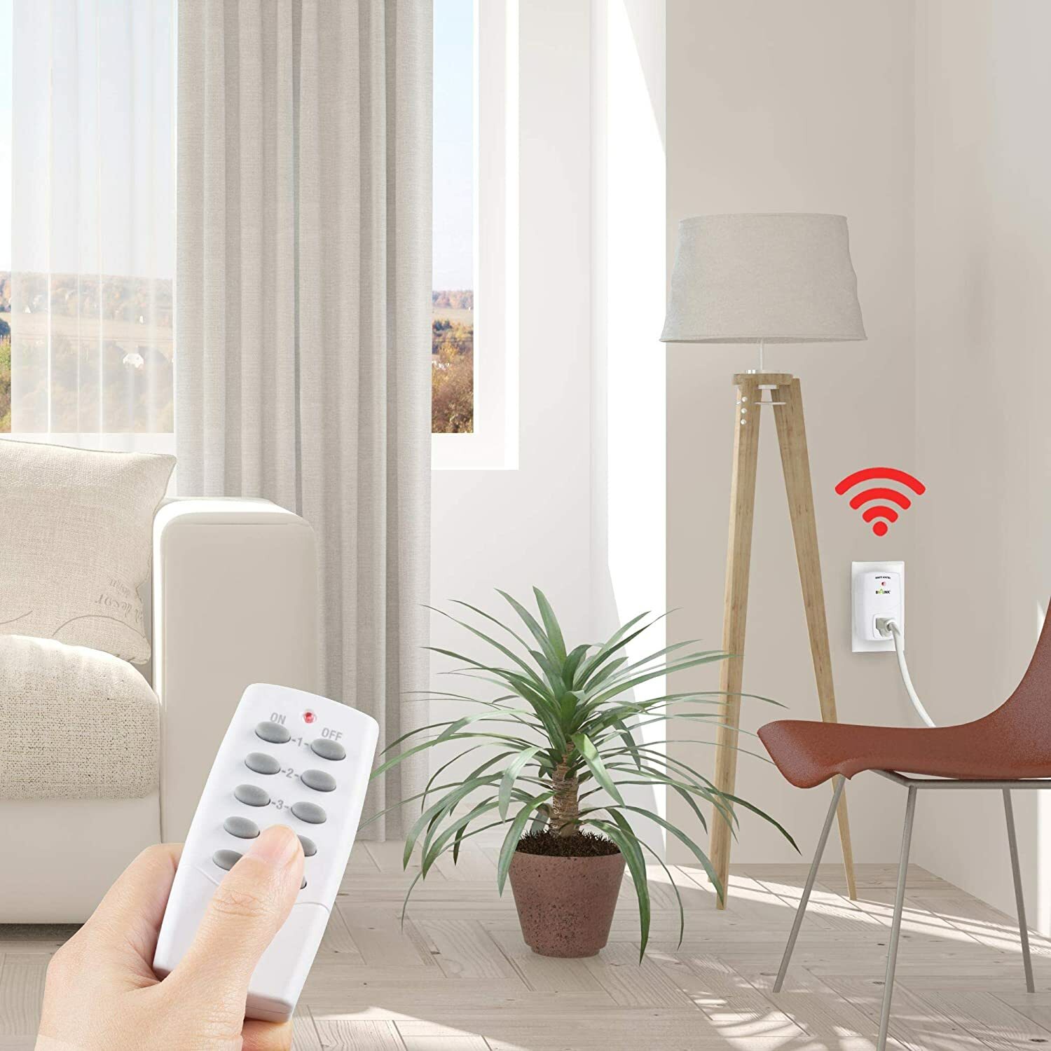 BN-LINK Wireless Remote Control Outlet Plugs with 2 remotes and 5 sockets Indoor