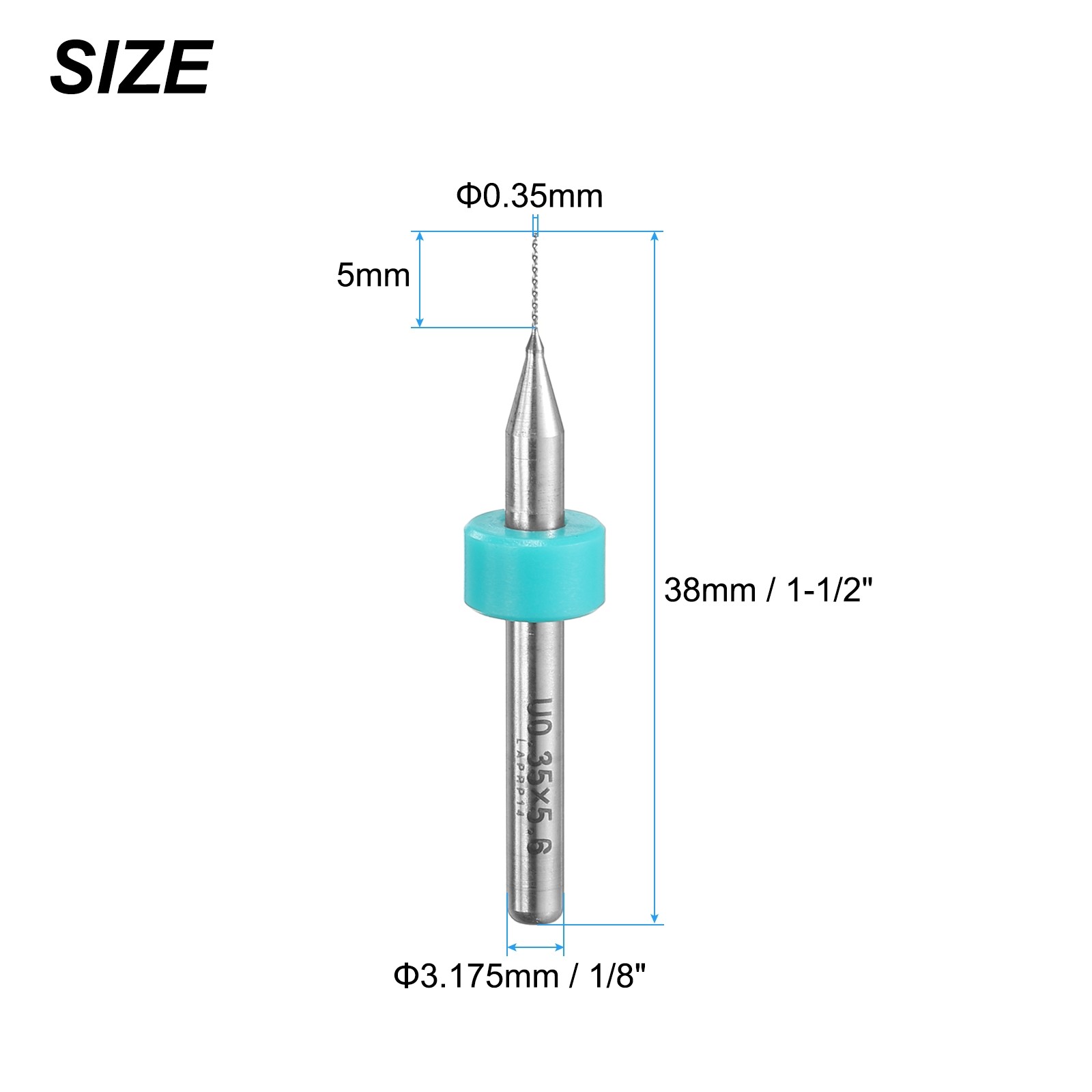 0.35mm Tungsten Carbide CNC Engraving Print Circuit Board PCB Drill Bits 10 Pcs