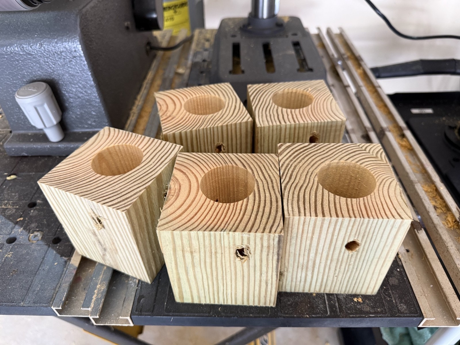 Set Of 2 Handmade Soft Pine Carpenter Bee Traps W/ Jars & Hooks- Free Shipping!