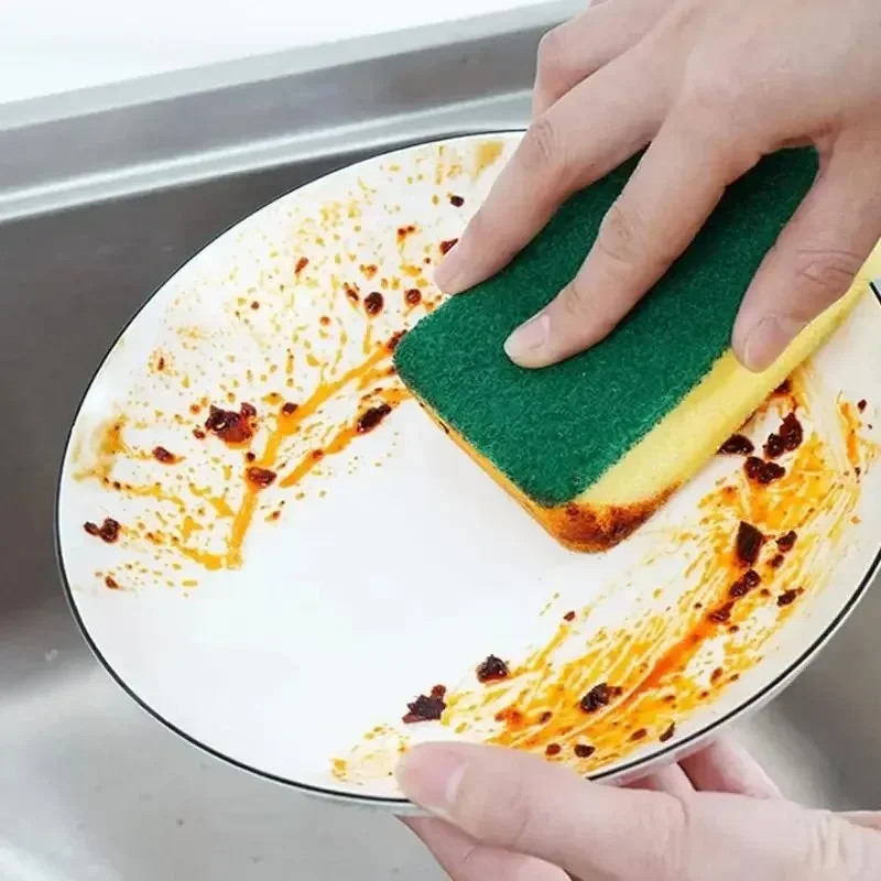 10pcs Cleaning Sponges Dish Scrubber Soft & Heavy Duty Microfiber Kitchen Sponge