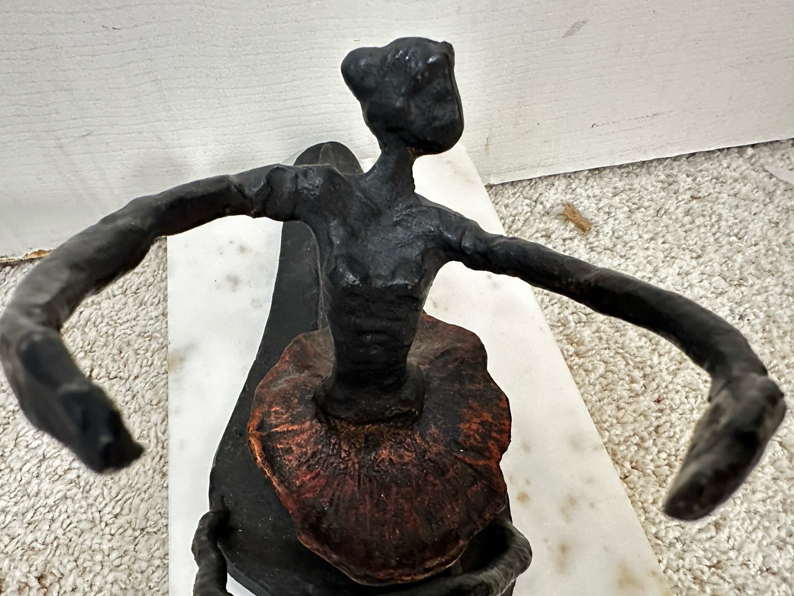 Heavy Black Cast Iron Ballerina Wine Bottle Holder 10” X 7” 3.5lbs