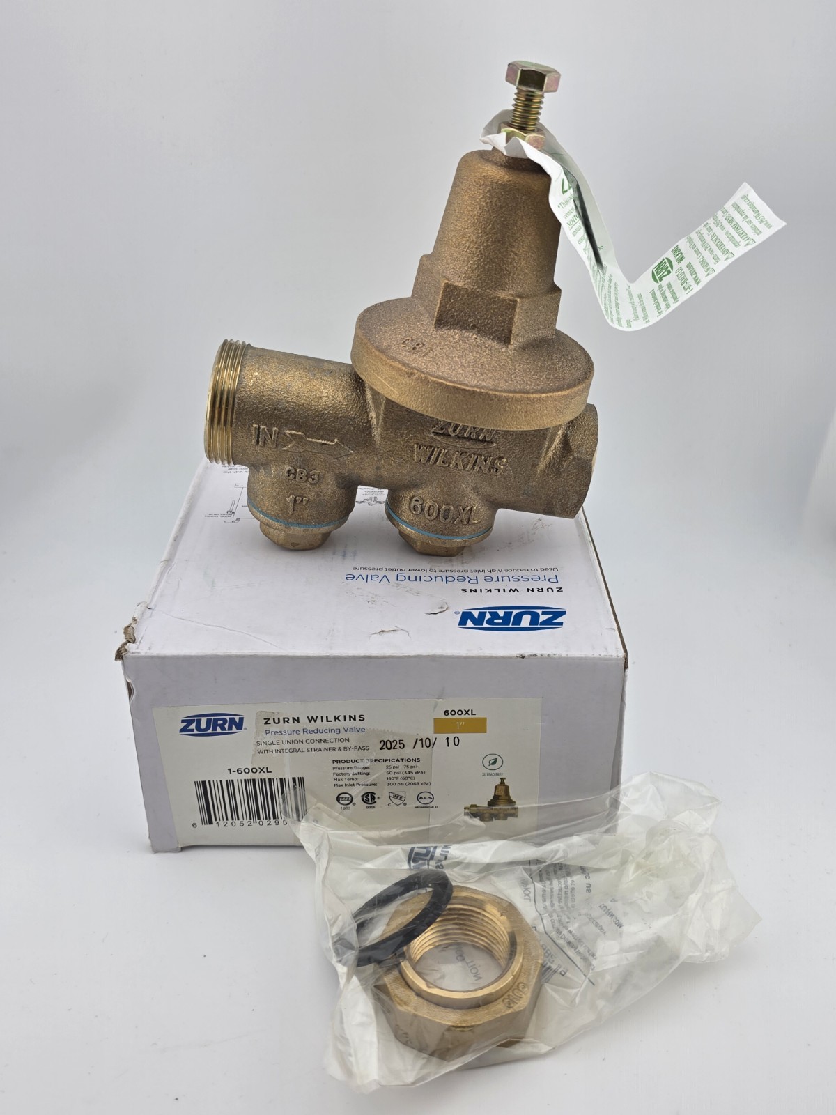 Zurn Wilkins 1-600XL Lead Free 1″ Water Pressure Reducing Valve Single Union New