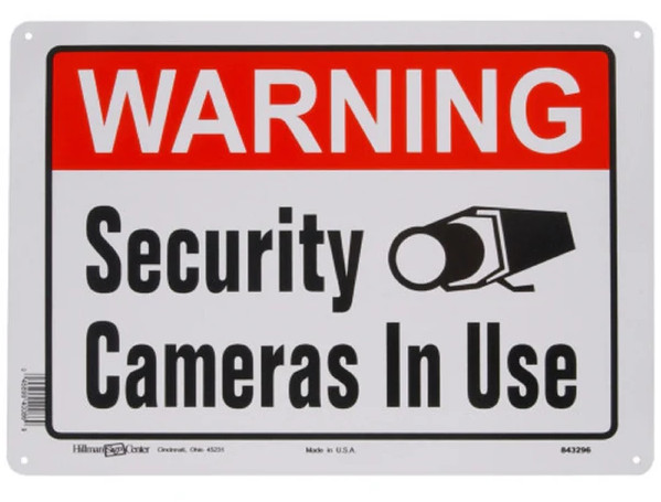 6 pack Large Warning Sign,Security Cameras in use Large 10×14 Inch Aluminum UV