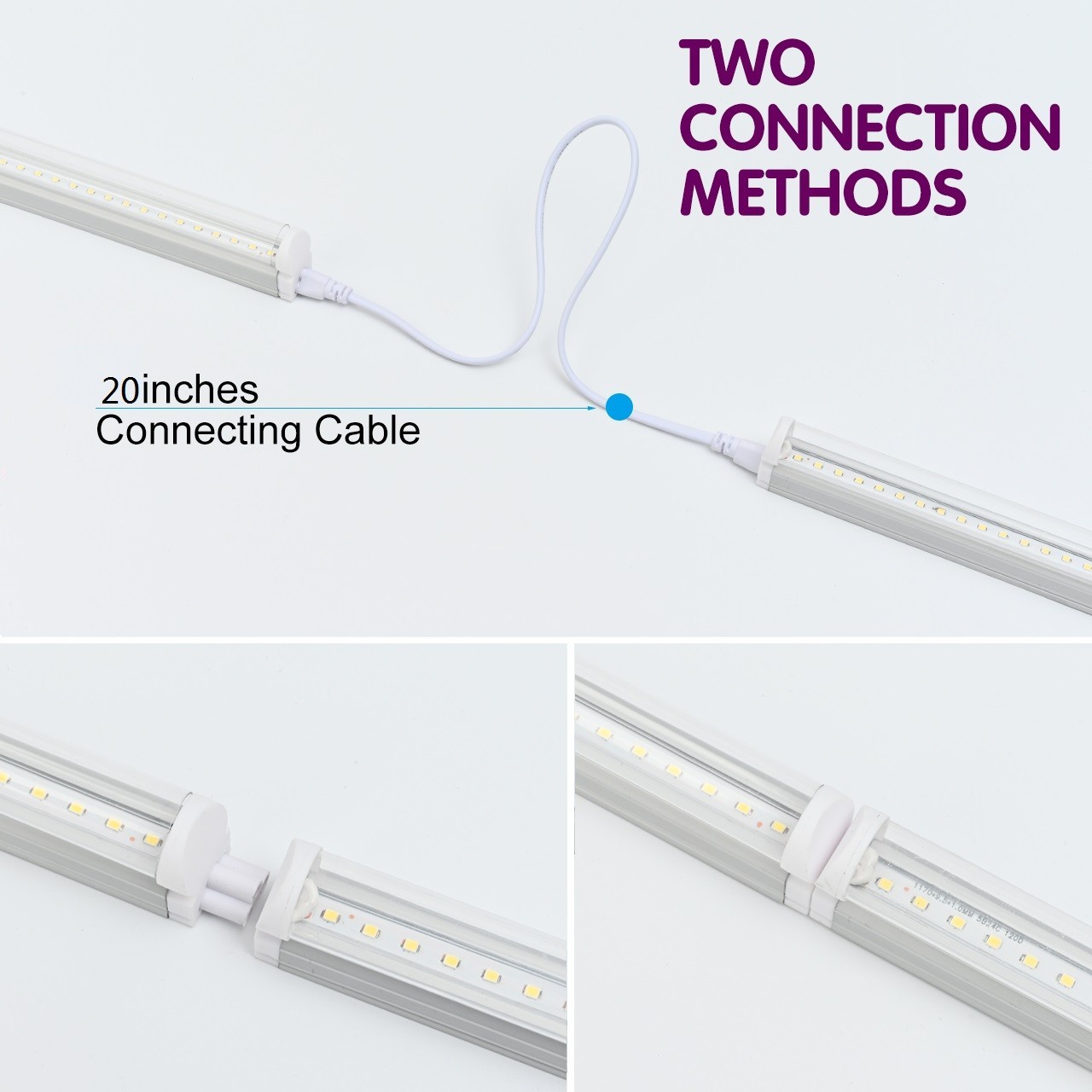 4FT Utility LED Shop Light Linkable T5 Integrated Tube Bulb 20W 6000k with Switc