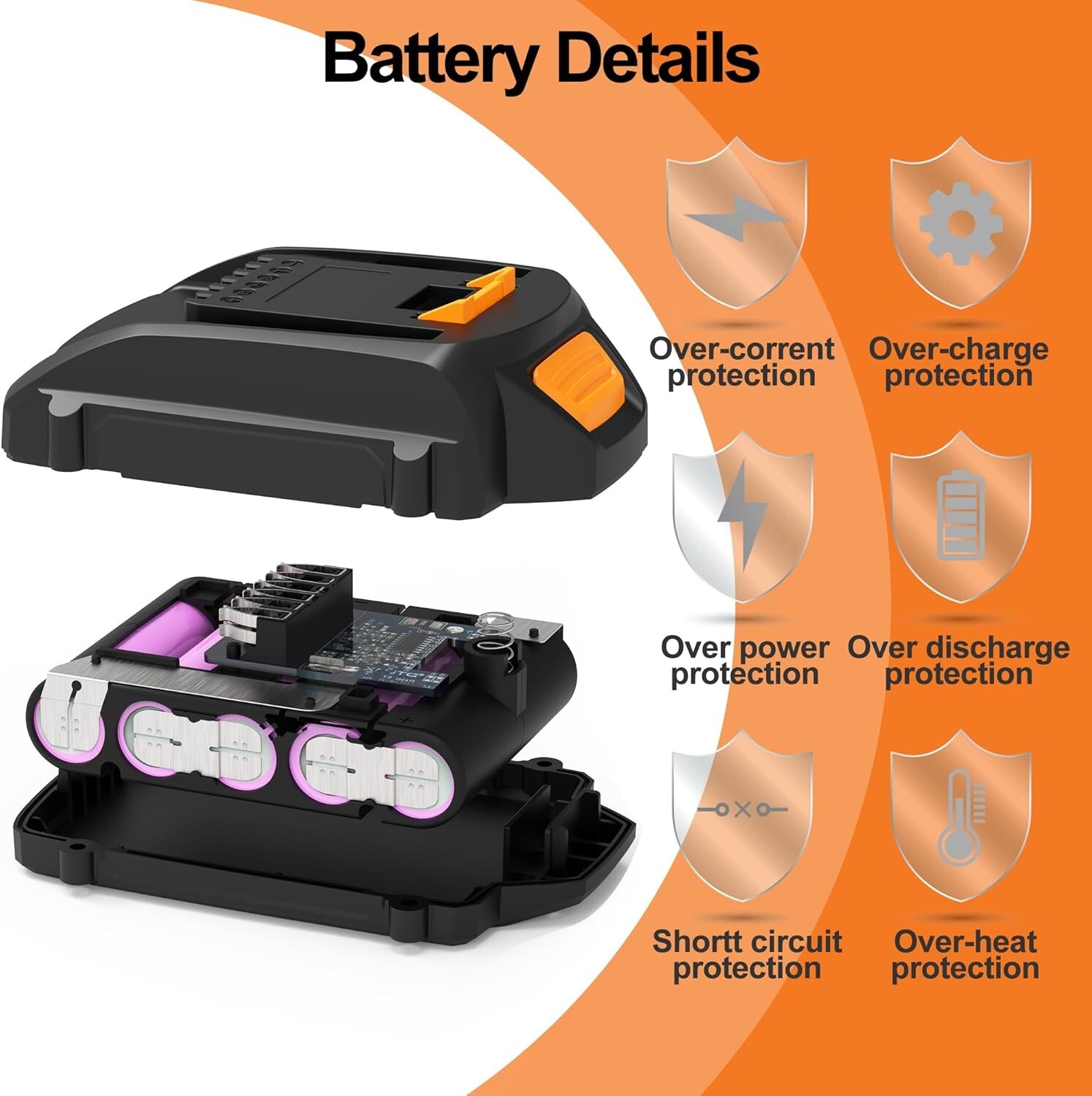 2PACK 8.0Ah For WORX 20V 8AH MAX Extend Lithium-Ion Battery WA3525 WA3575 WA3520