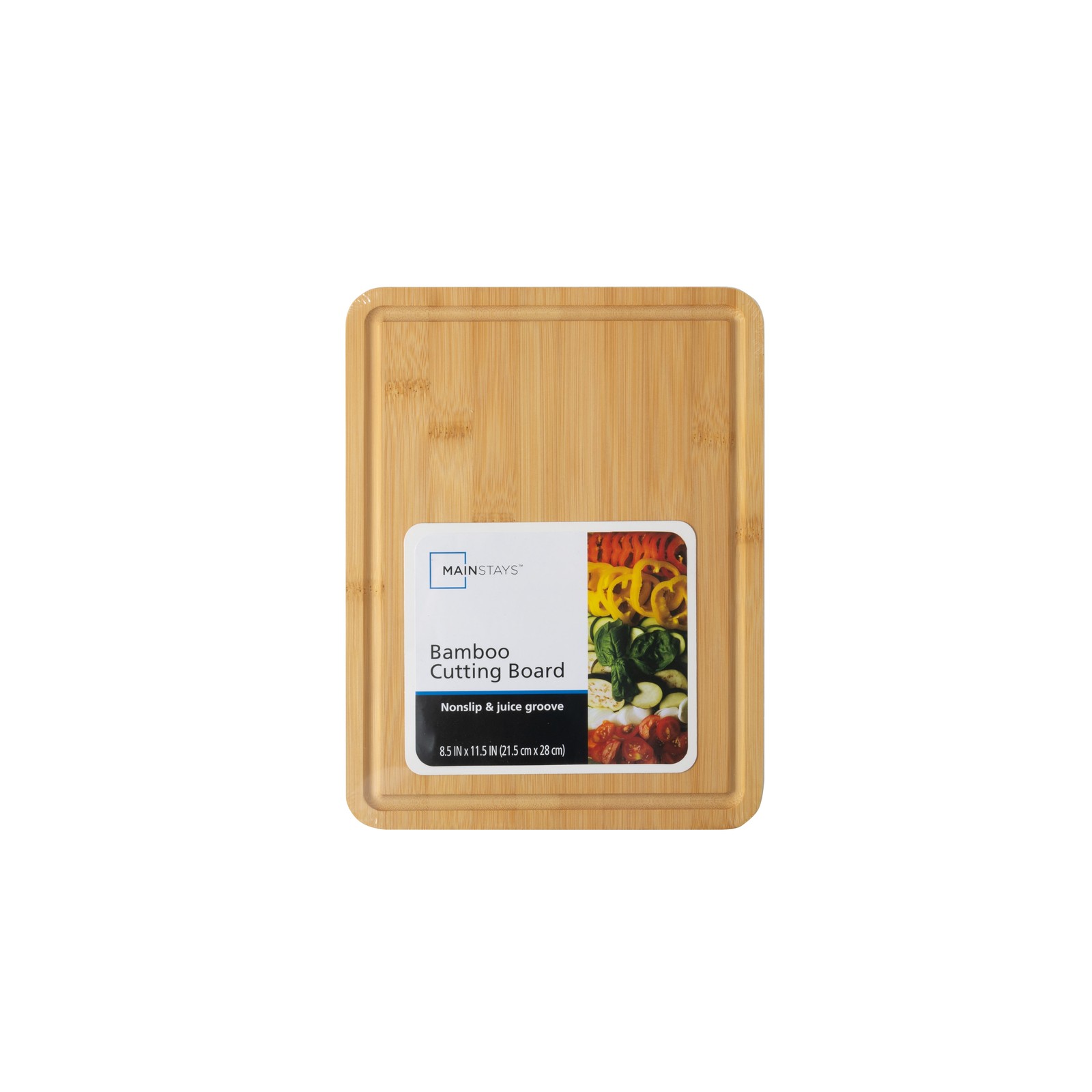 8.5″ x 11″ Non-Slip Bamboo Cutting Board, 100% Natural Bamboo Color