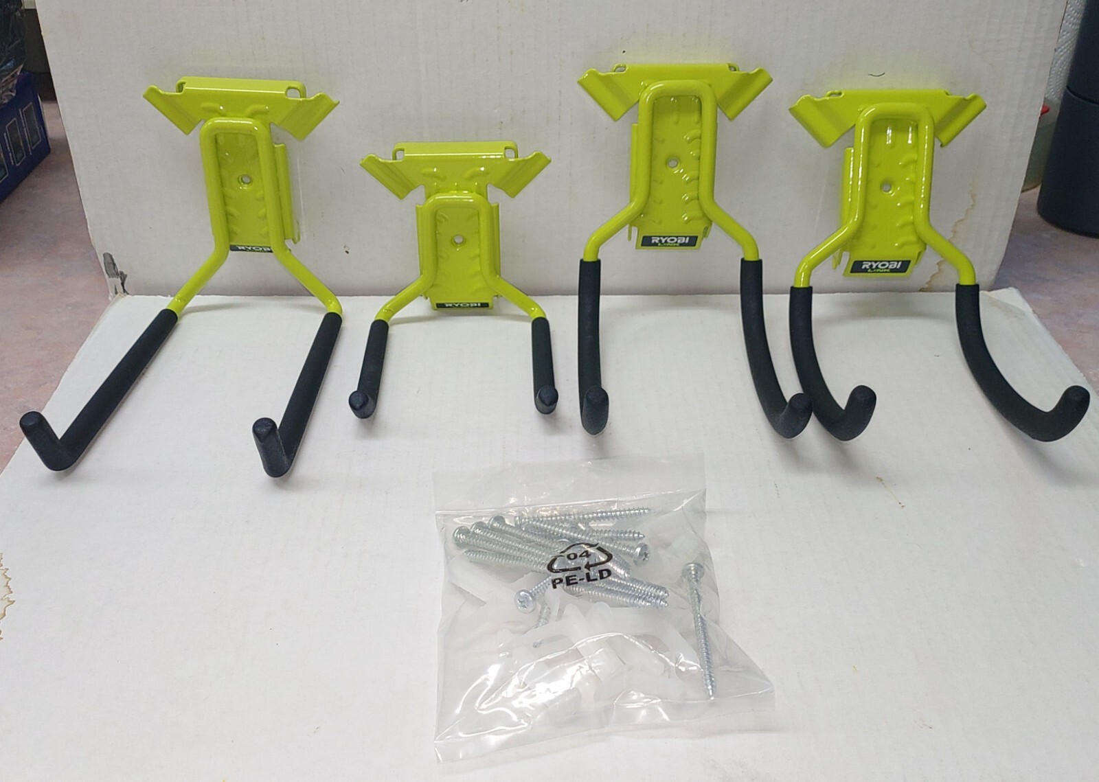 Ryobi Link 4 Piece Modular Storage Wall Mount Utility Hooks Free Shipping