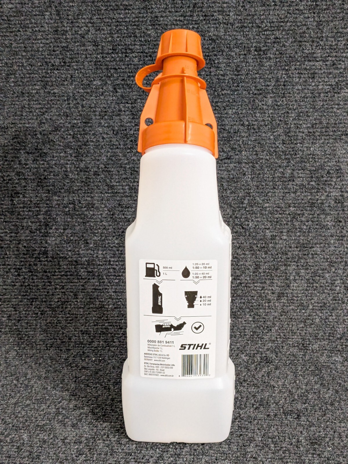 OEM Stihl GAS/FUEL 2 STROKE OIL 50:1 MIXING BOTTLE – 0000 881 9411