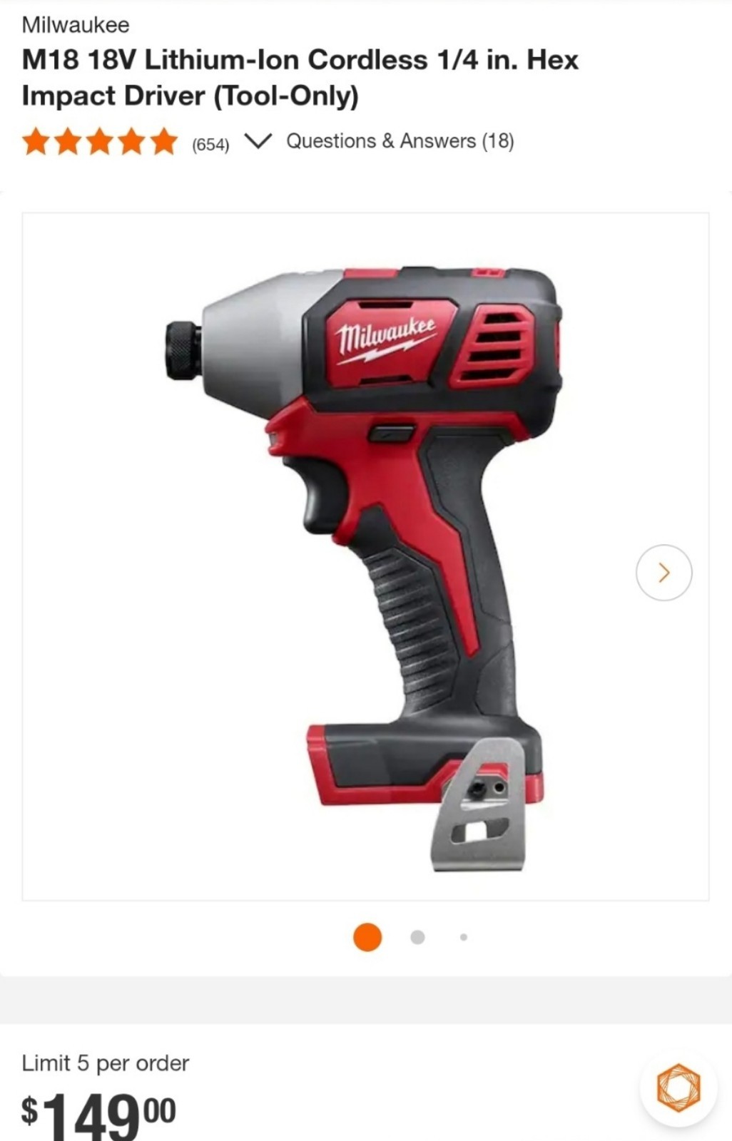 ⭐️NEW⭐️ Milwaukee M18 2656-20 1/4″ Impact Driver