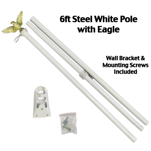 New 3’x5’ US FLAG POLE KIT Aluminum Flagpole USA American Stars Stripes Outdoor