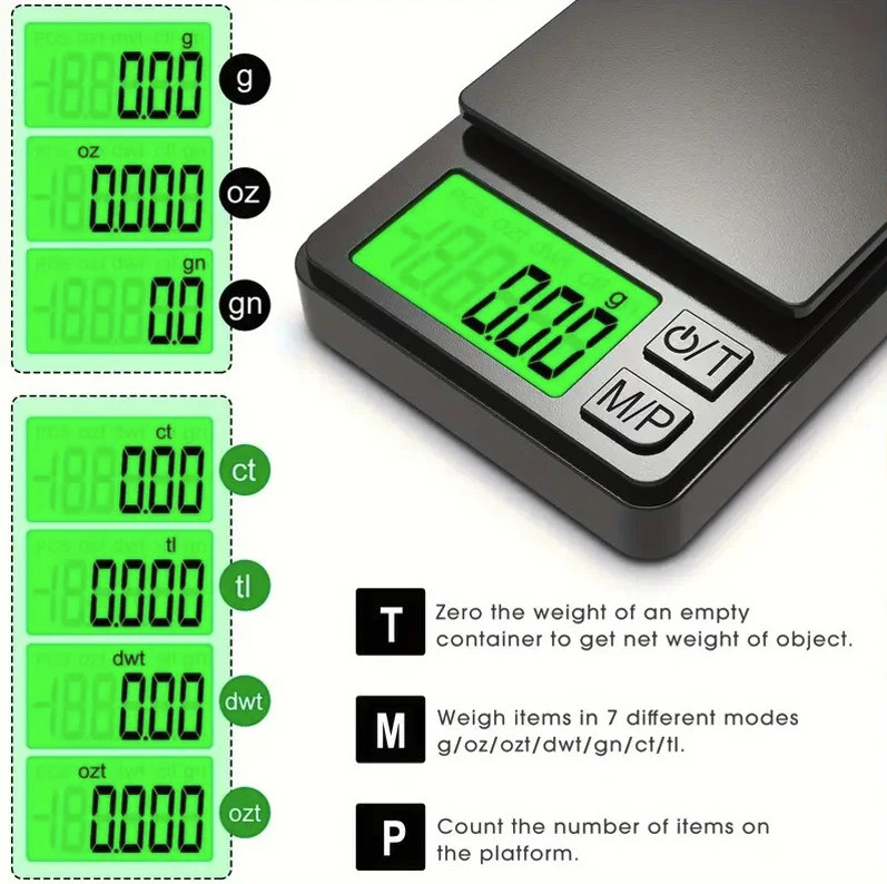 1pc Digital Pocket Scale 1000g 0.1g Mini Gram Jewelry Food Scale – NEW