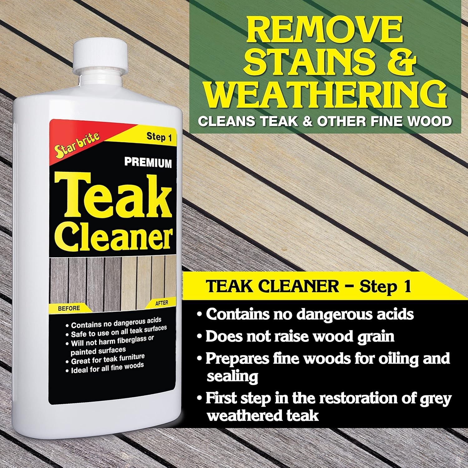 Teak Cleaner – Restore, Renew & Refresh Old Weathered Gray Teak Furniture & O…