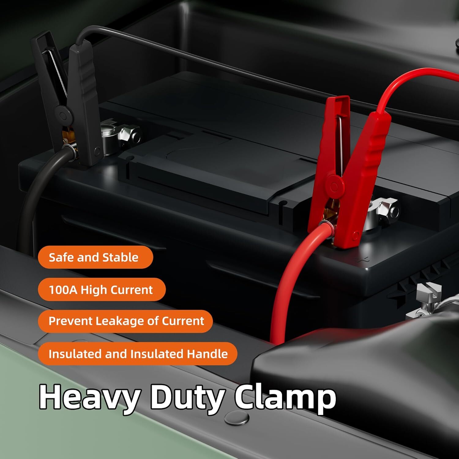 Jumper Starter For Ridgid 18V Battery Adapter with 6FT 12AWG Jumper Cable Clamp