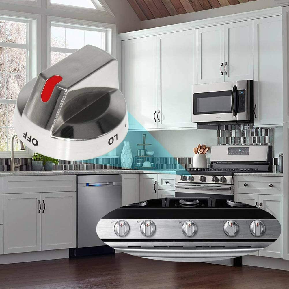 5 Pcs DG64-00473A Top Burner Control Knob Replacement for Samsung Gas Range Oven