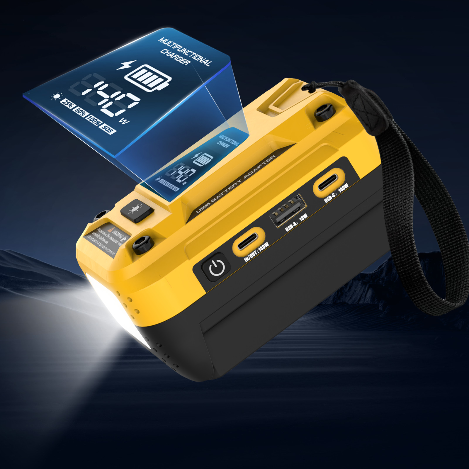 140W USB-C PD Power Source for Dewalt 20V Max Battery Adapter Portable Charger
