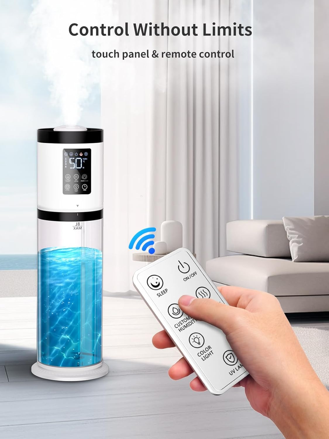 8L Humidifiers for Bedroom, 30Db Quiet, 500Ft² Coverage, 60H Runtime, Top Fill,