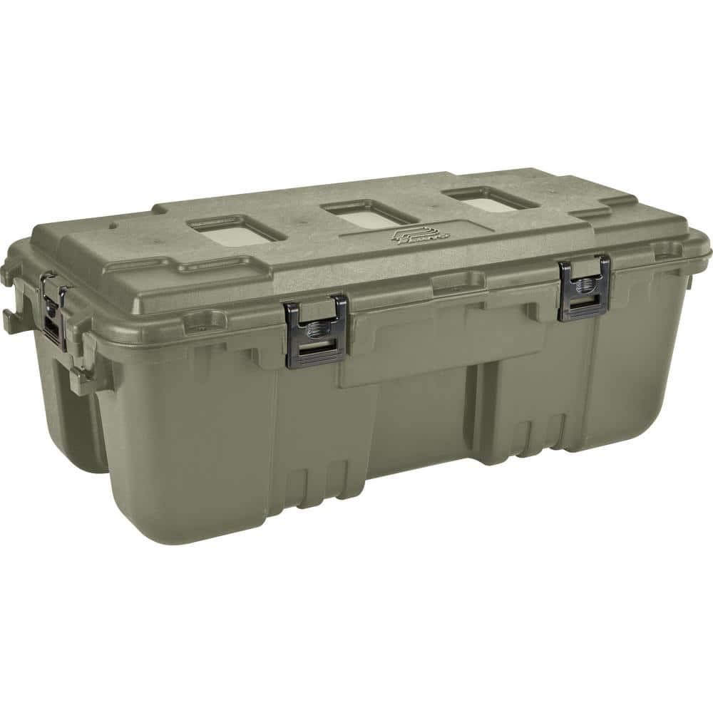 Plano Box Storage 27-Gal. Hinged Gal. Olive Drab Green 27-Gal Waterproof, NEW