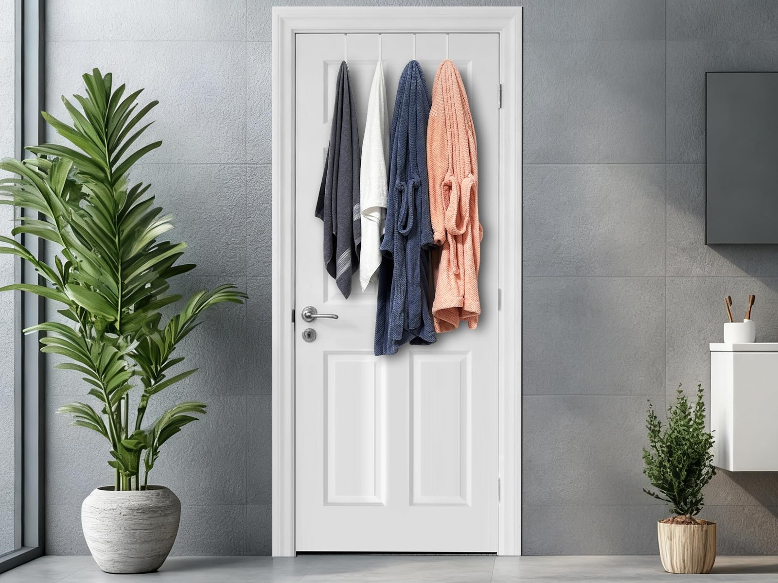 Over the Door Metal Hooks with Plastic Coating 1 Year Returnless Refund 5.5″ …