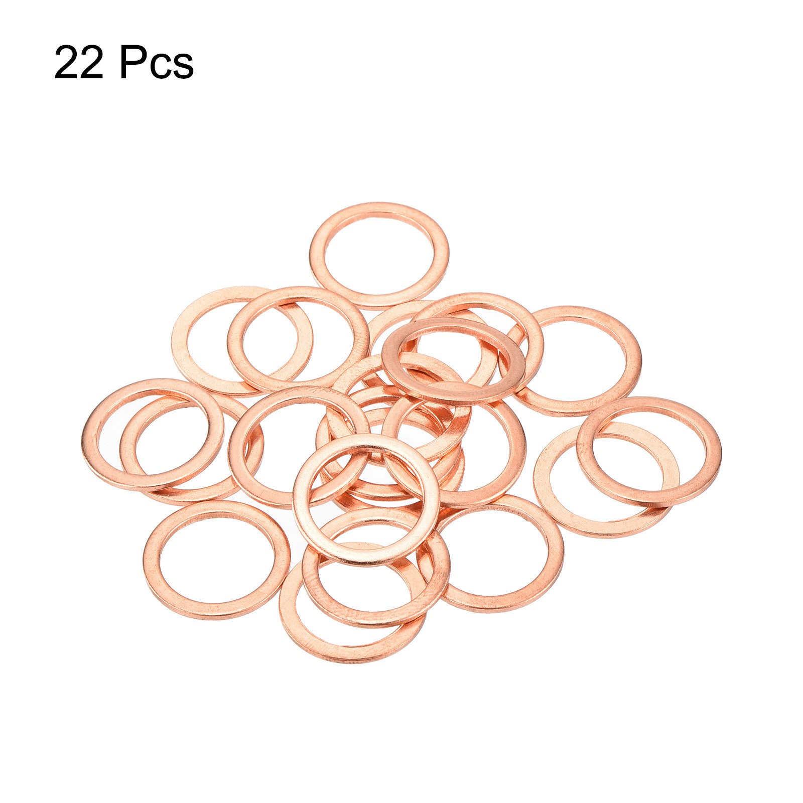 22 Pcs Flat Copper Washers 12x16x1mm Copper Flat Sealing Ring Washers