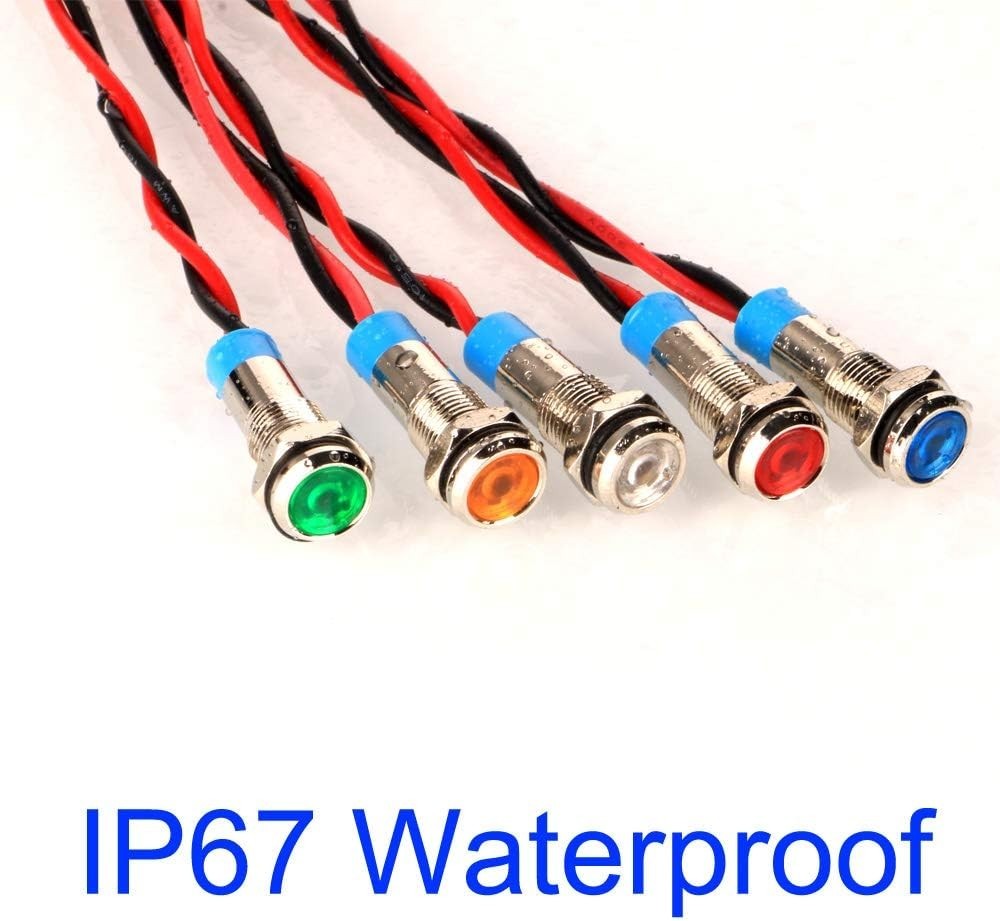 Led Metal Indicator Light 6MM Small 12V Waterproof Signal Lamp 24 Volt Dash Ligh