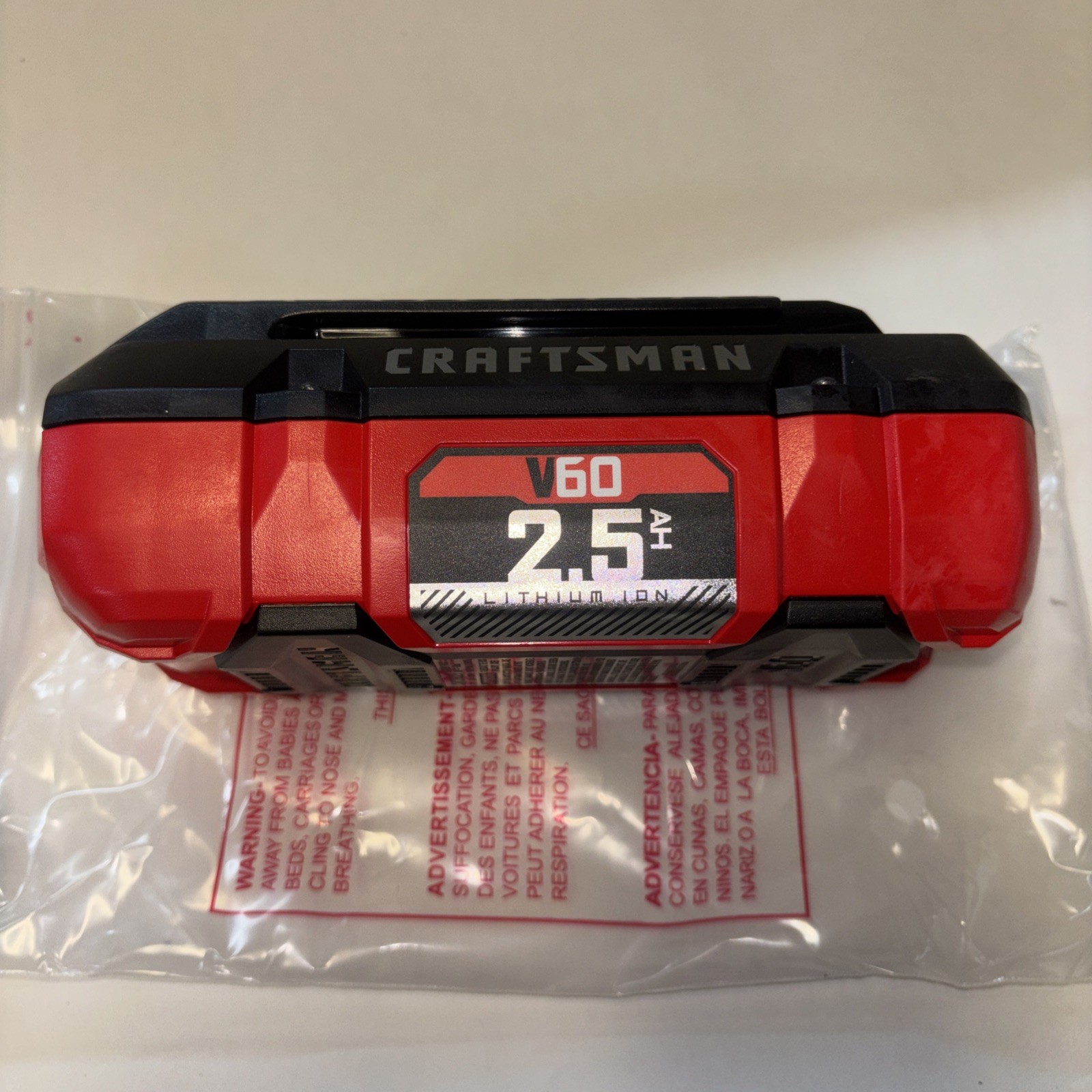 Craftsman 60V Lithium Ion 2.5Ah Battery.NEW TAKEN FROM KIT. B3 5348