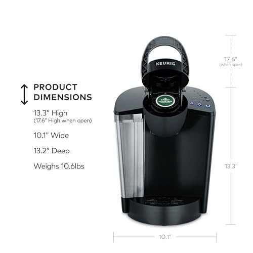 Keurig K-Classic Single Serve K-Cup Pod Coffee Maker, with 3 Brew Sizes, 48oz…