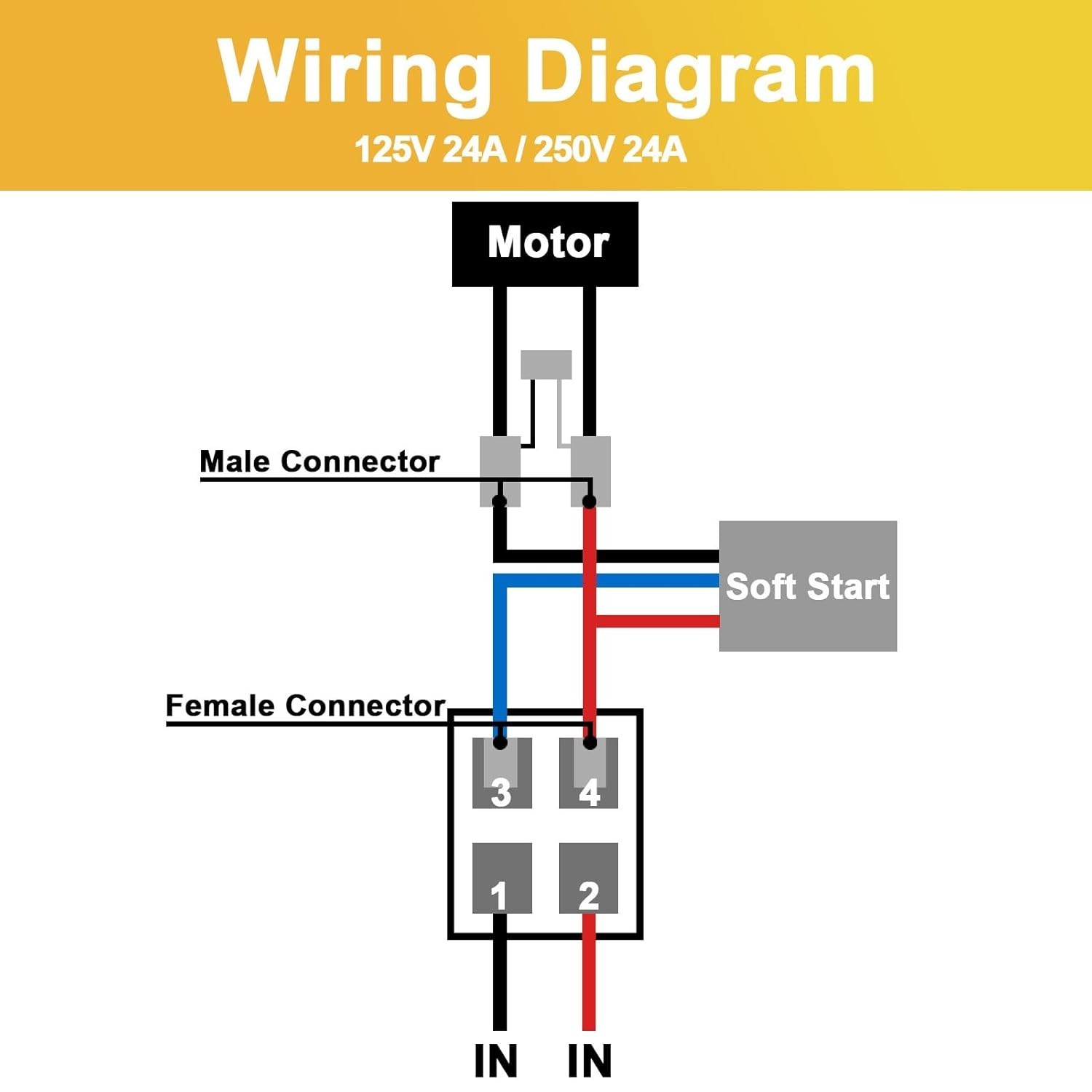 125V 250V 24A Soft Start Module Pre Wired Power Tool Switch Relays Accessory
