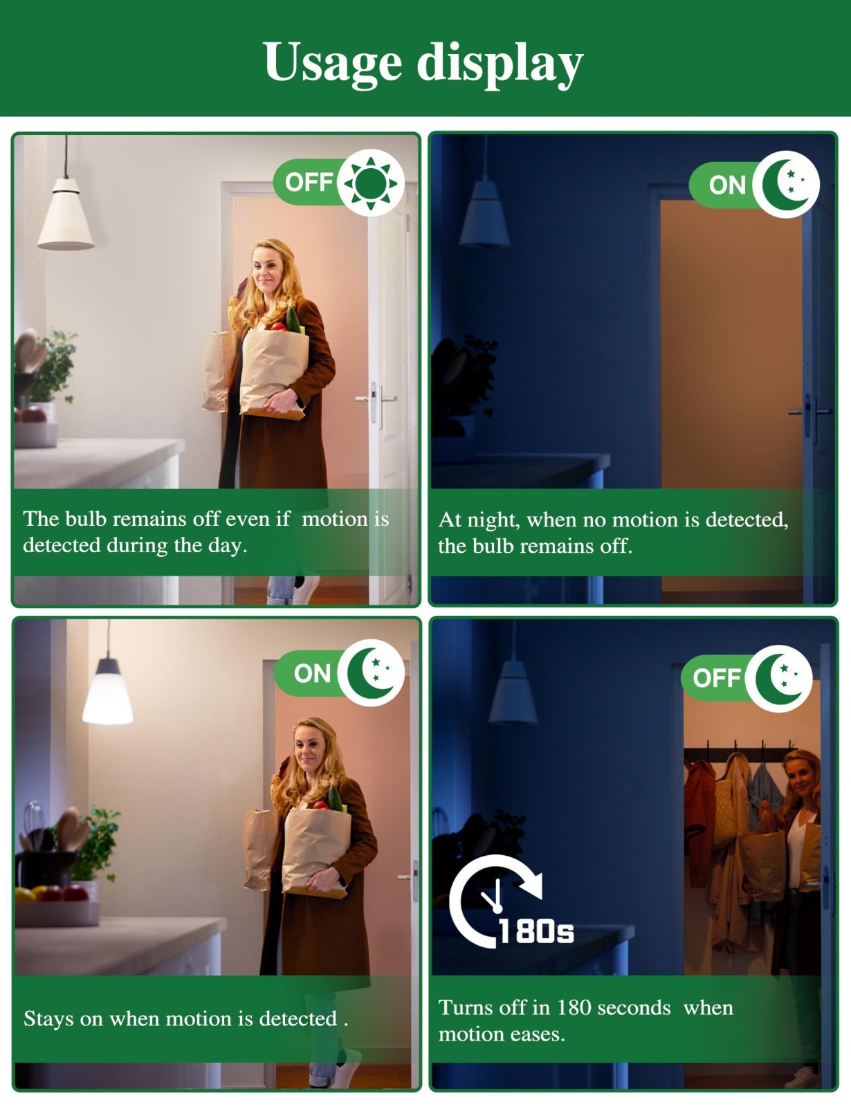 6-Pack Motion Sensor Light Bulb Dusk to Dawn LED 9W (60W Eq) E26 PIR Security