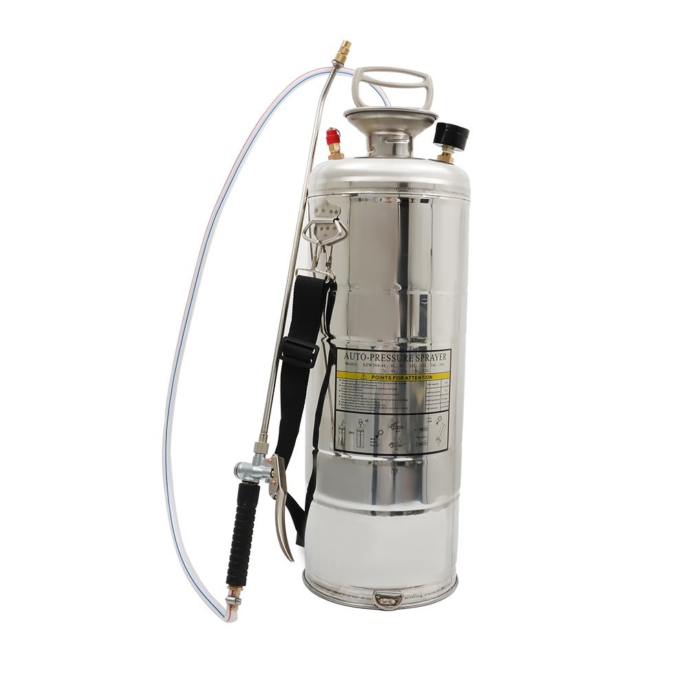 Stainless Steel Sprayer Pump Sprayer W/ Adjustable Nozzle Hose 1/1.5/2/3/3.5Gal