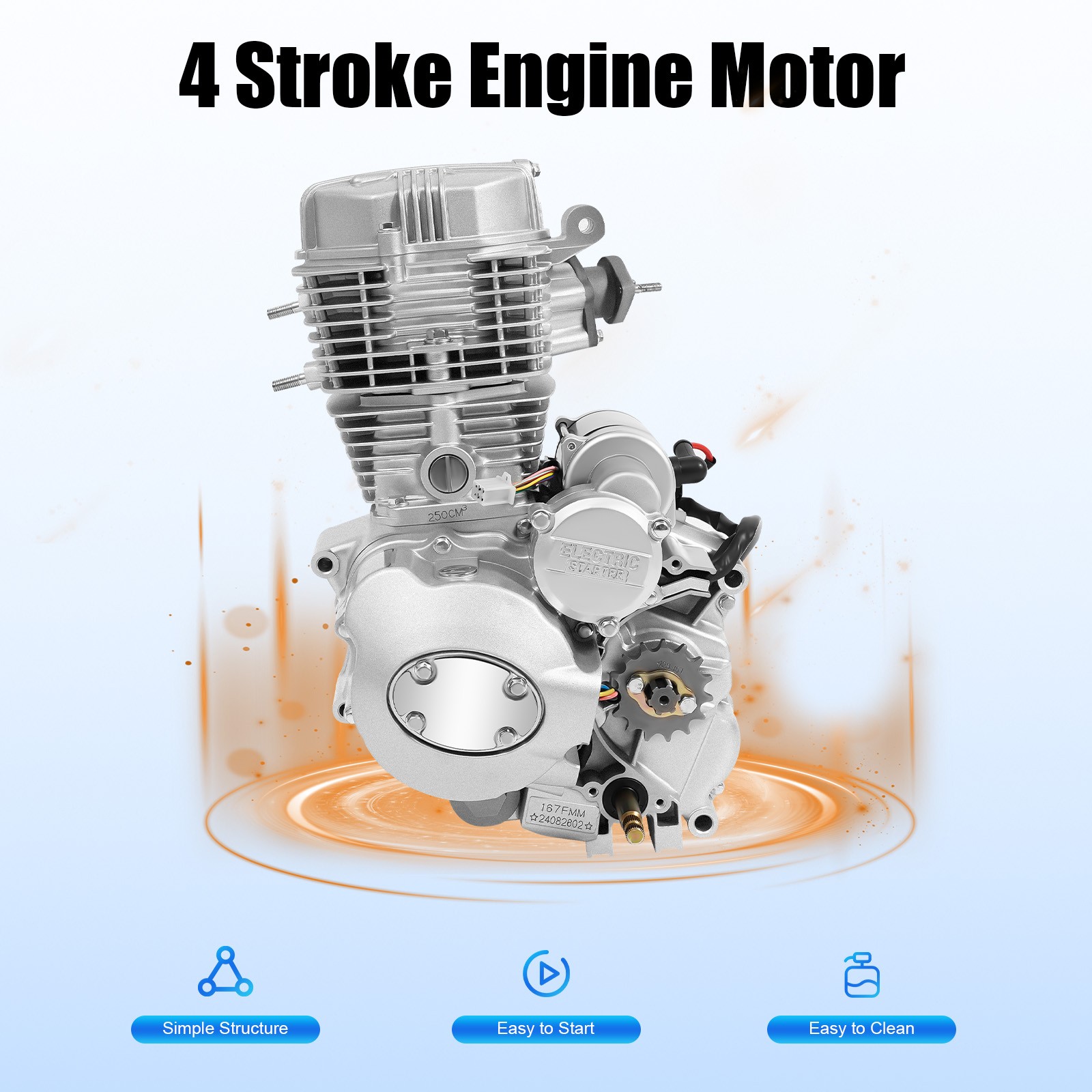4 Stroke Single Cylinder Engine, Engine Motor, For 200cc 250cc ATV Models…