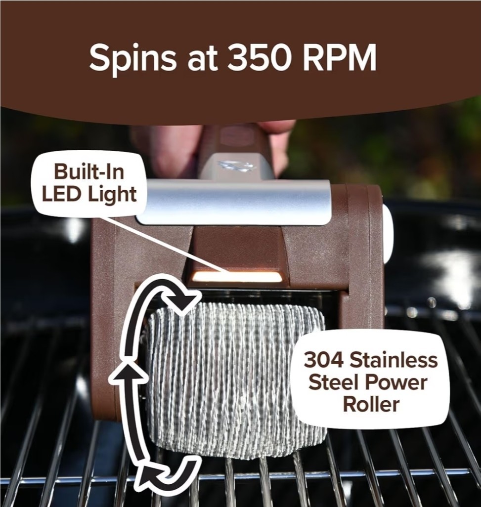 HorsePower Giddy Up Grill Cleaner AS-SEEN-ON-TV, Cordless, Rechargeable BBQ Tool
