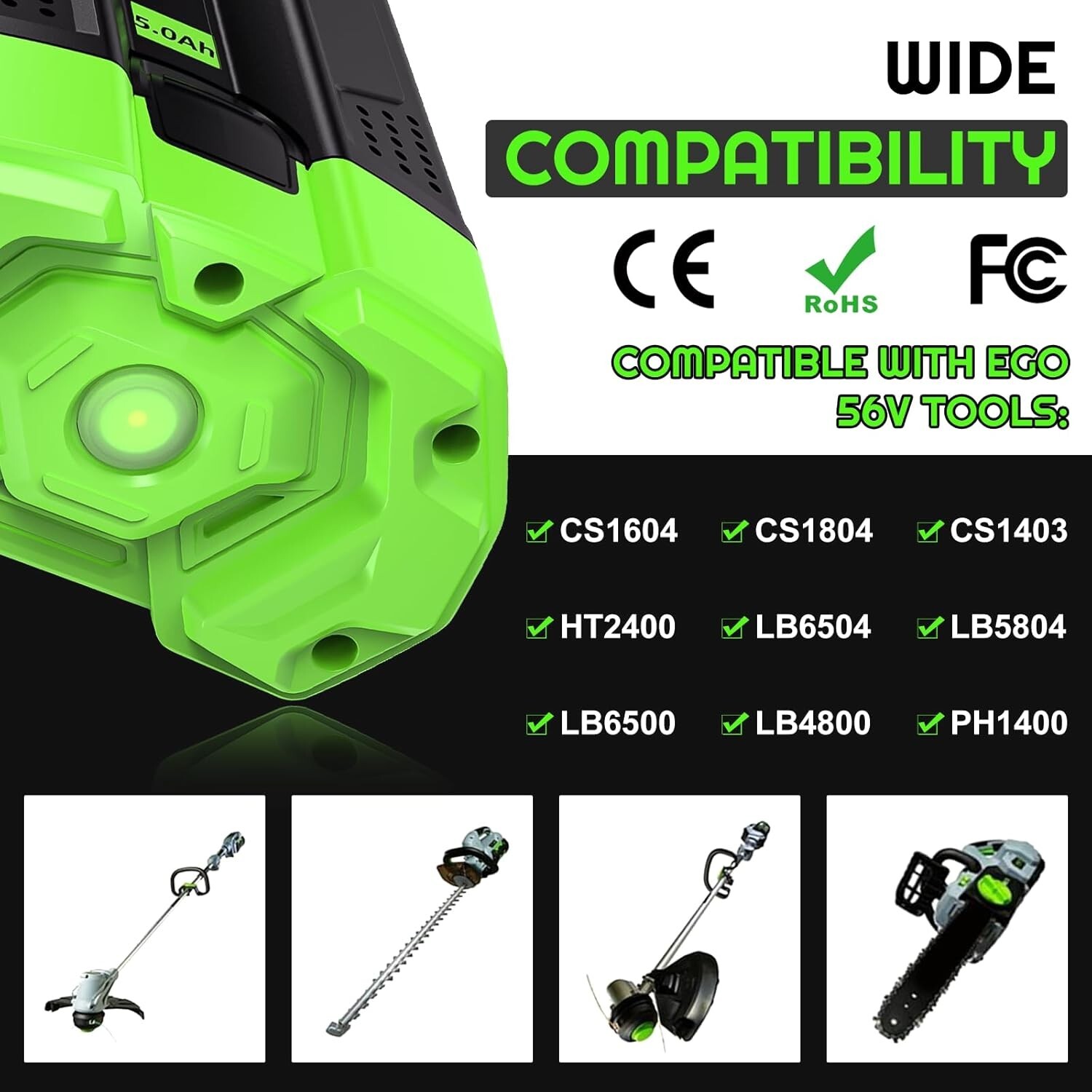 7500mAh BA2800T LITHIUM for EGO 56V Battery 7.5 ah Power + BA2800 BA4200 BA5600T