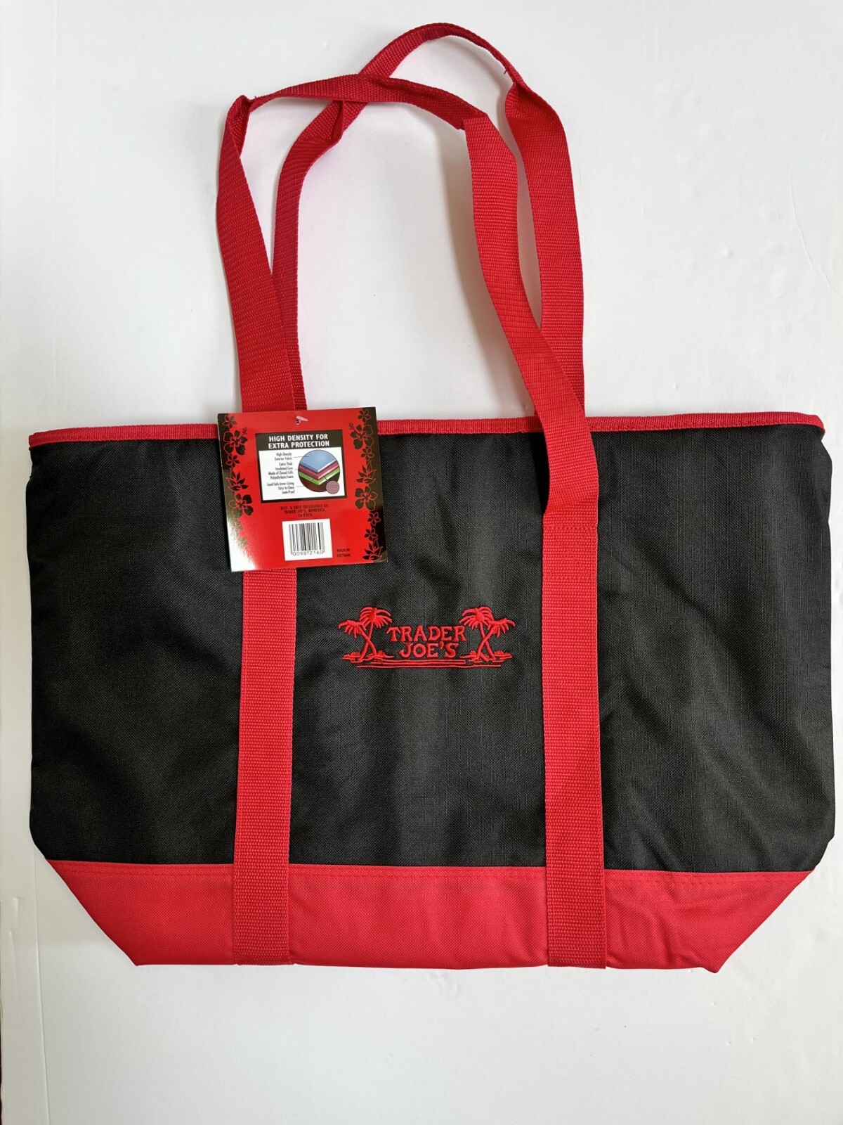 TRADER JOE’S INSULATED REUSABLE TOTE SHOPPING BAG LARGE 7 GAL FREE SHIP DURABLE