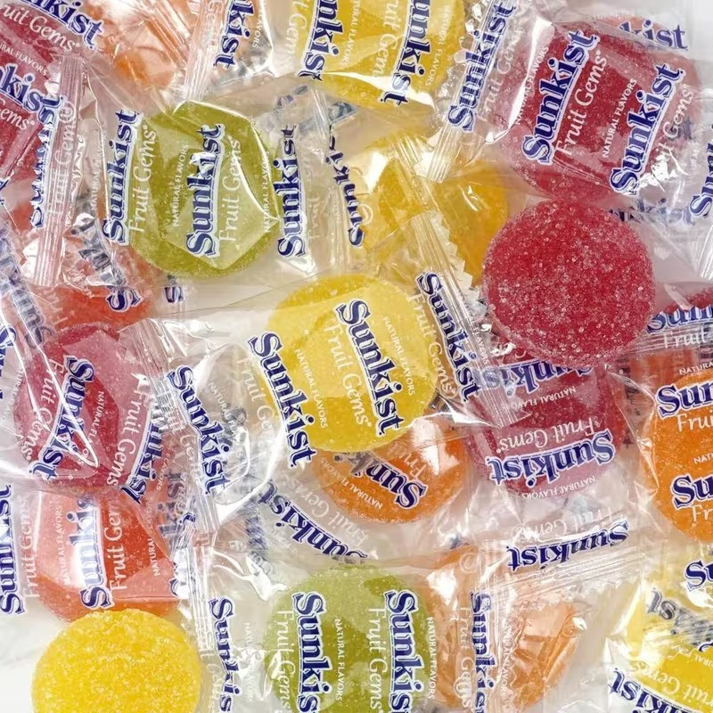 Sunkist Fruit Gems Soft Candy Assorted Natural Flavors 0.5lb | Free Shipping!