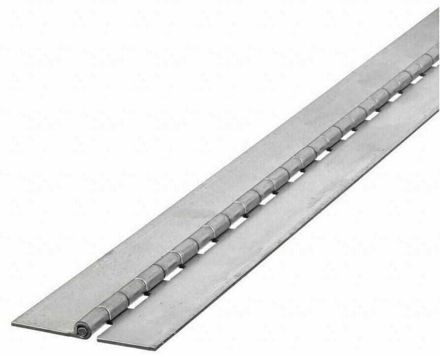 Piano Hinge 2″ x 72″ No Holes Weldable Steel Finish Continuous Nonremovable Pin