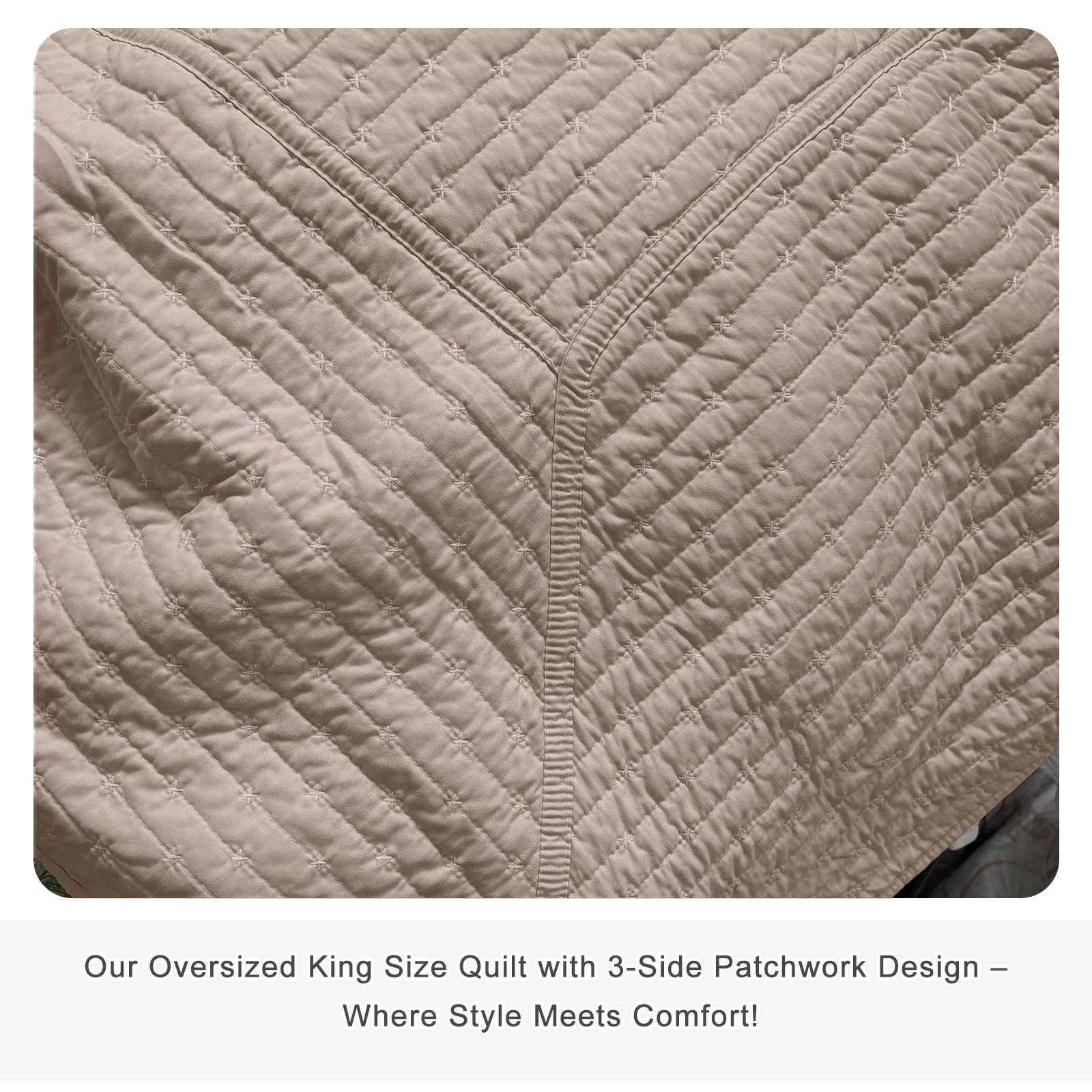 Masaca Oversized King Bedspread 118×106,3 Piece Linen Colored Lightweight