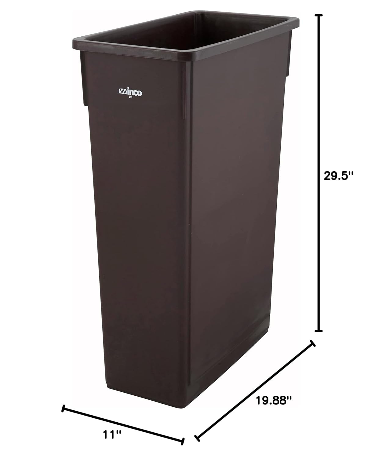 Slender Trash Can, 23-Gallon, Brown