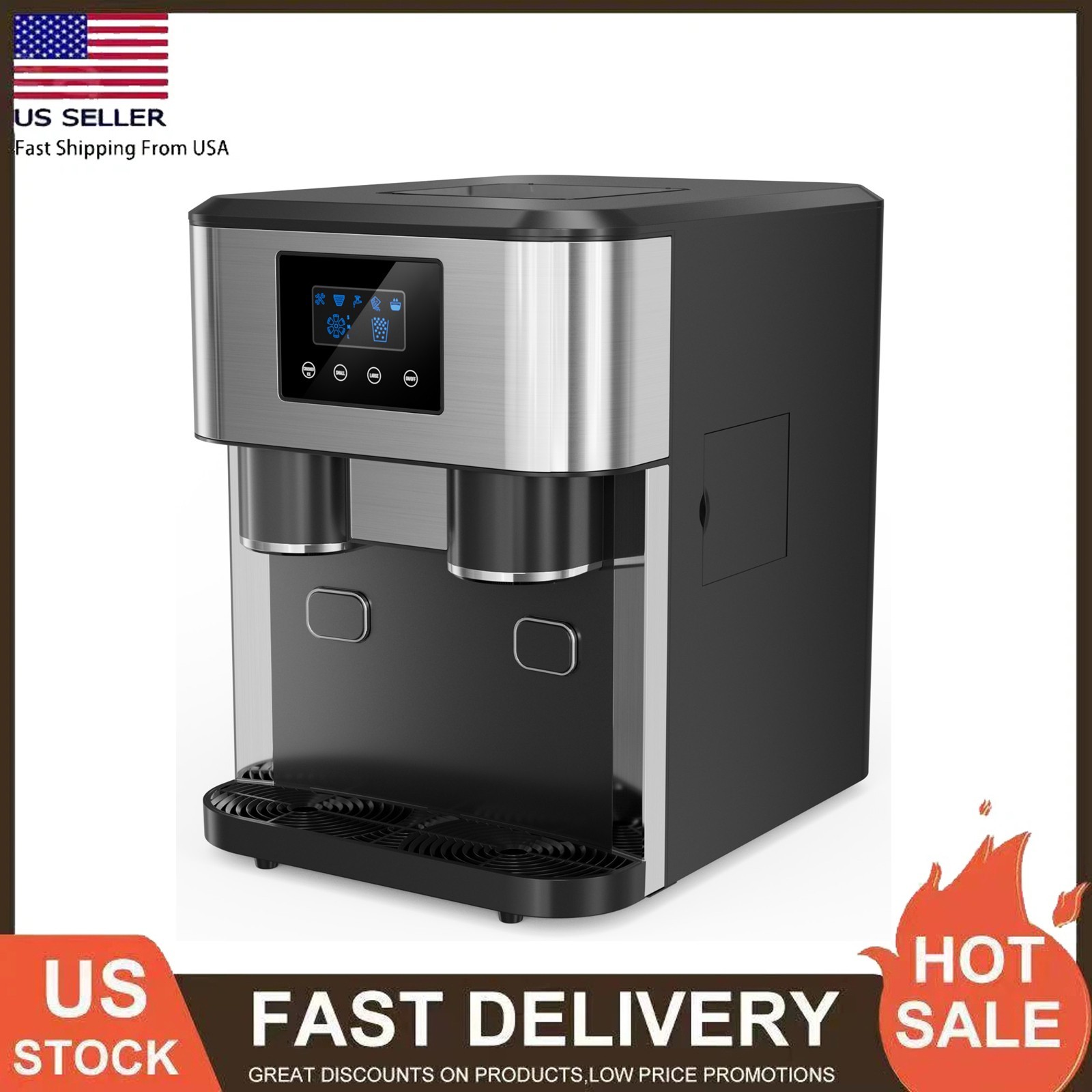 3in1 Home Desktop Automatic Ice and Water Dispenser 33 lbs Warm Water Dispenser