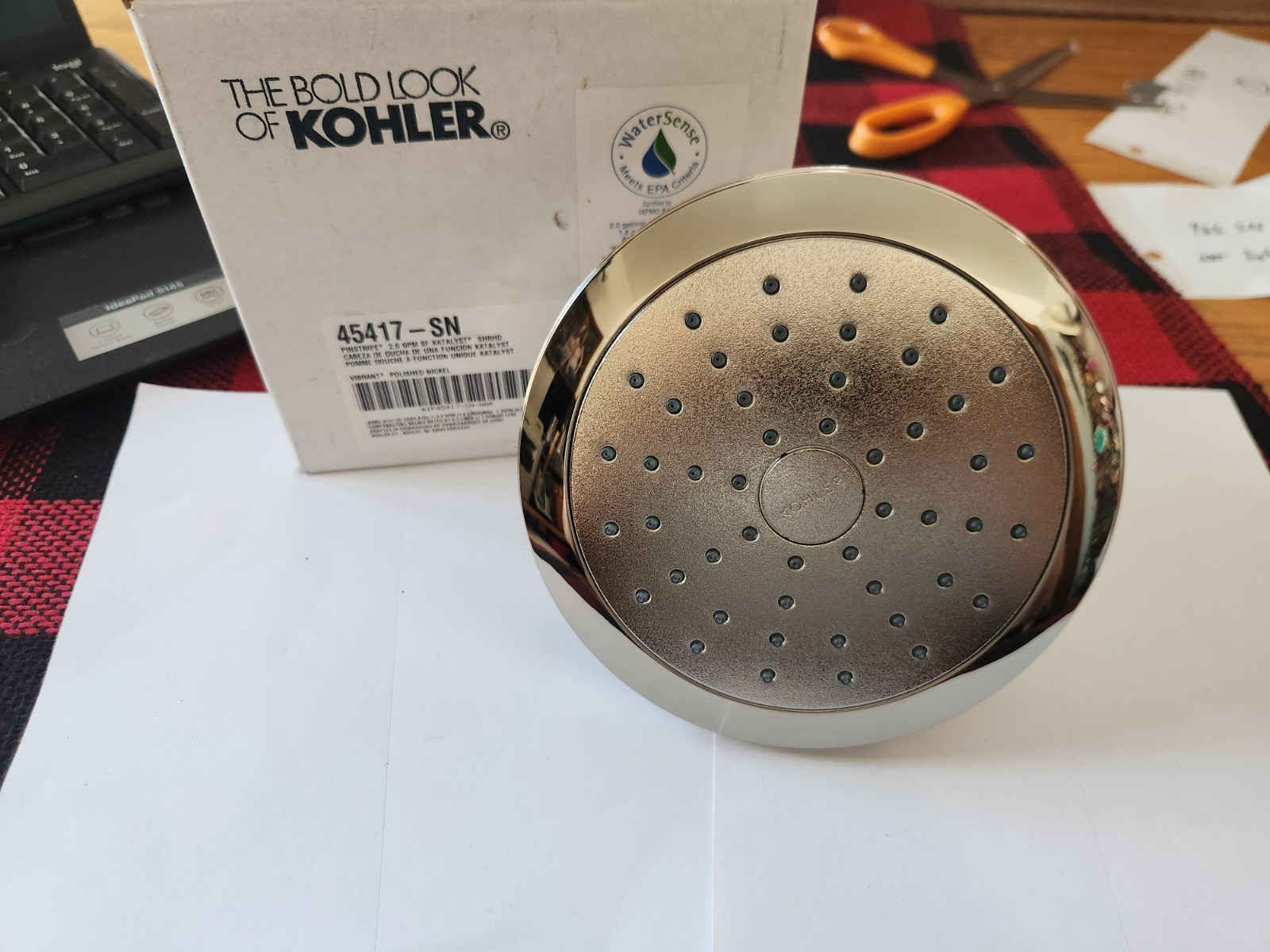 Kohler 45417-SN K-45417 Pinstripe Single Function Shower Head, Polished Nickel