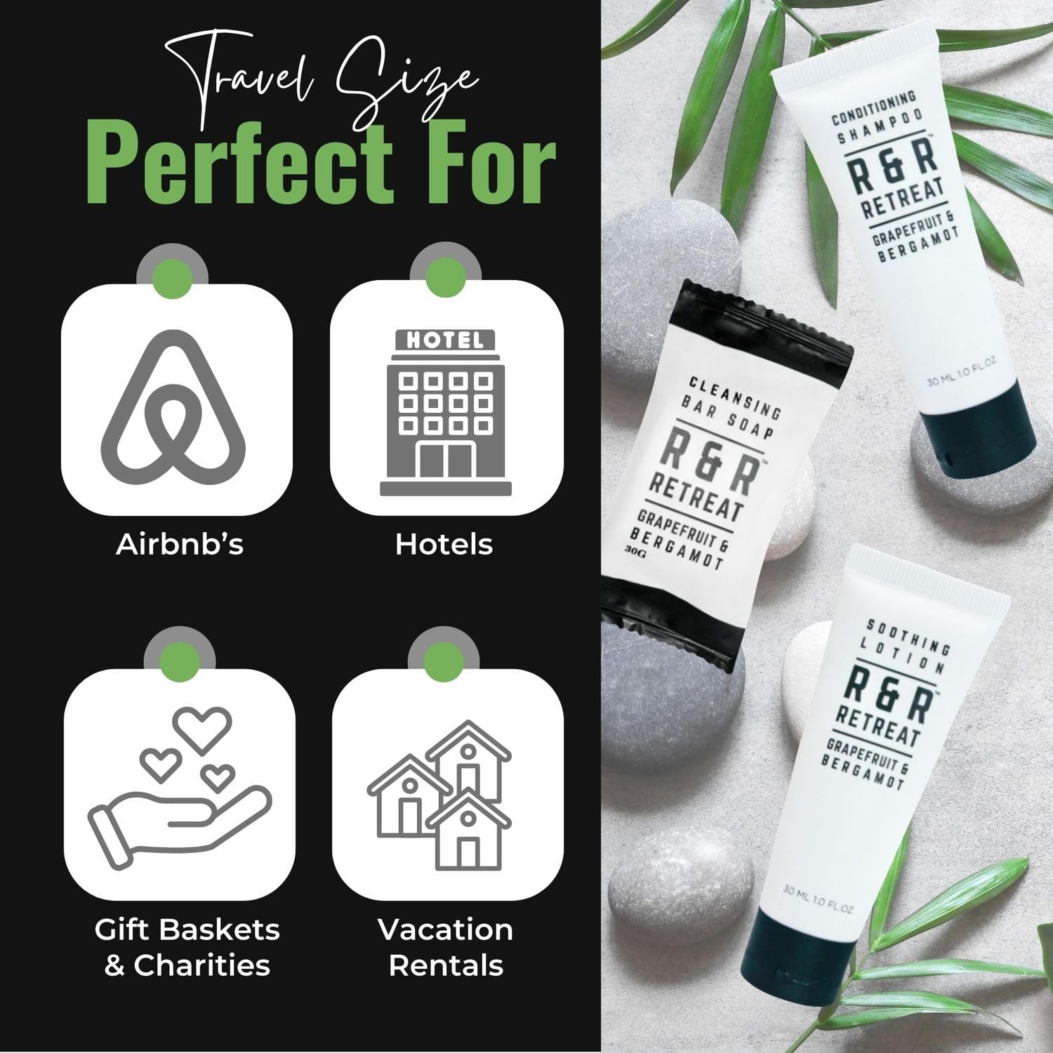 Guest Bathroom Essentials Hotel Toiletry 3 Ounce, Grapefruit & Bergamot Scent