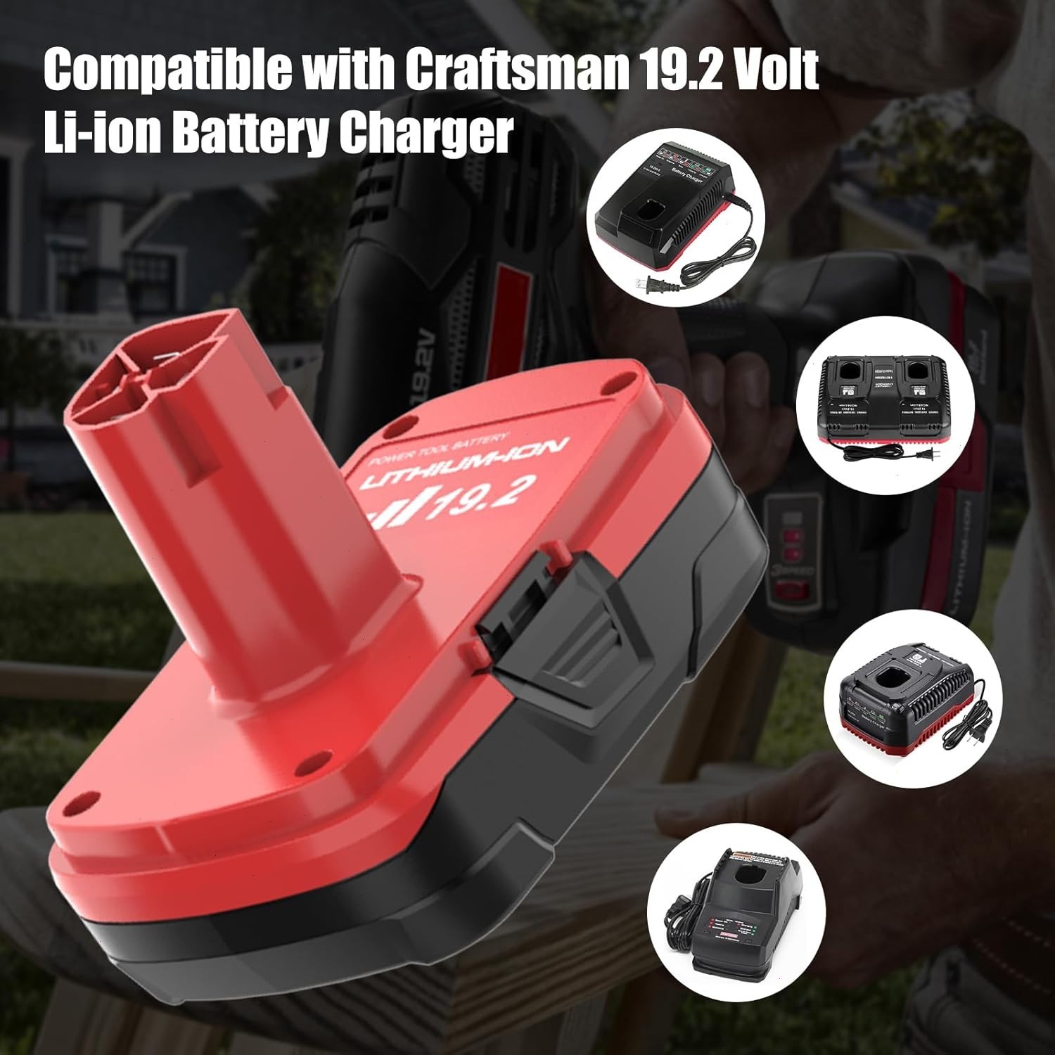 2pack 19.2 Volt XCP 8.0Ah Lithium Battery For Craftsman C3 Diehard PP2025 PP2030