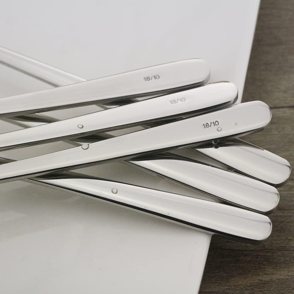 Long Handle Spoon, 9-Inch Iced Teaspoon, Set of 6, 18/10 Stainless Steel