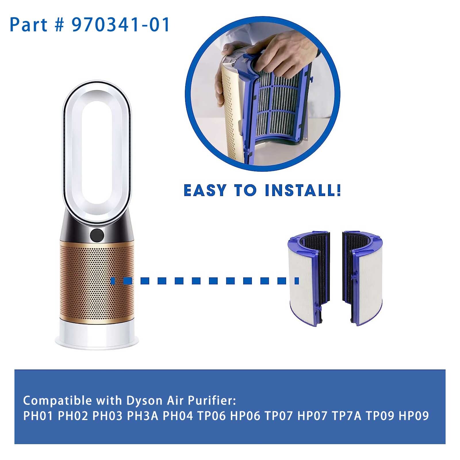 HEPA Filter Replacement for Dyson Fan TP06 HP06 PH01 PH02 HP07 TP07 HP09 TP09