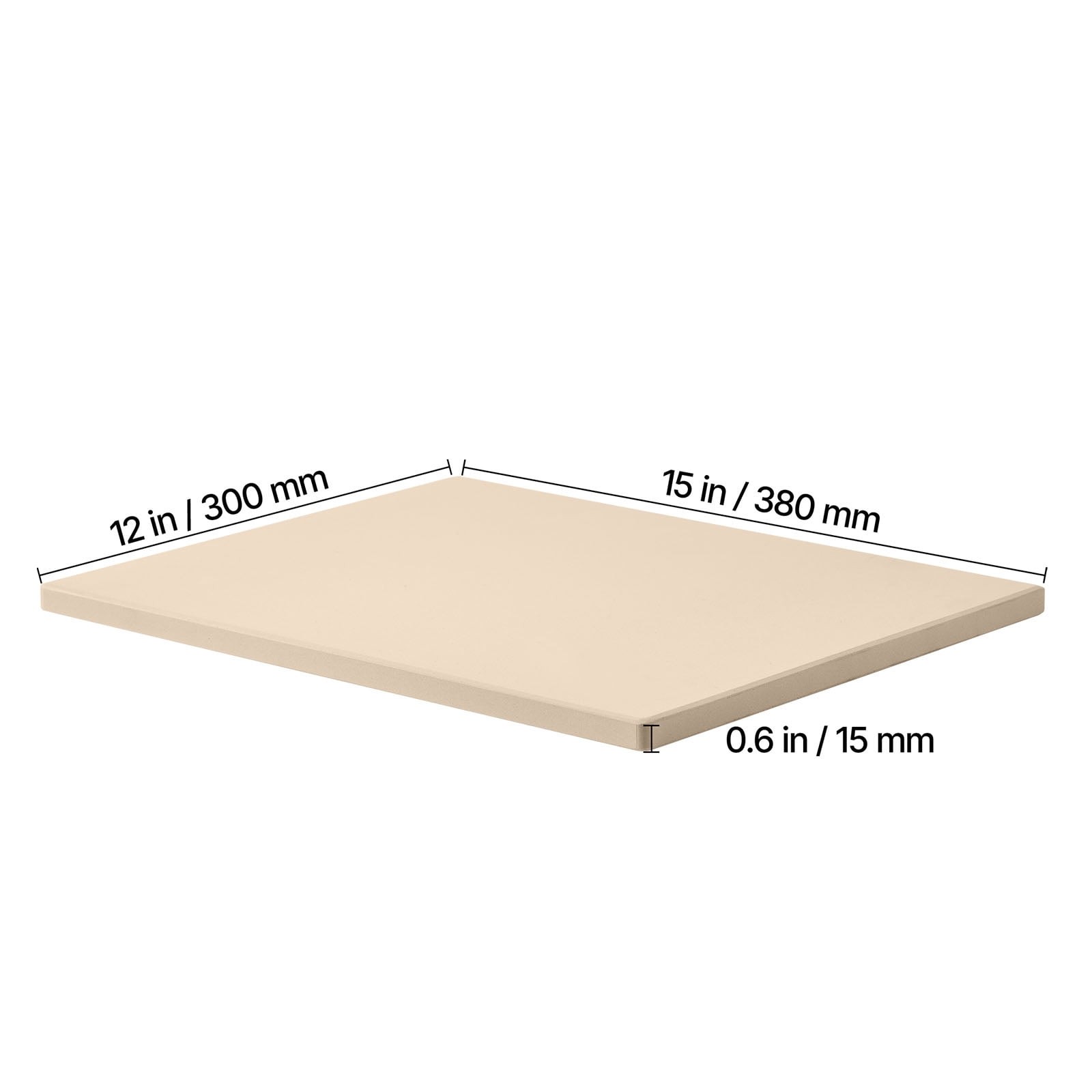 Rectangular Cordierite Pizza Stone, 15 x 12 in,Durable Baking Stone with Scraper