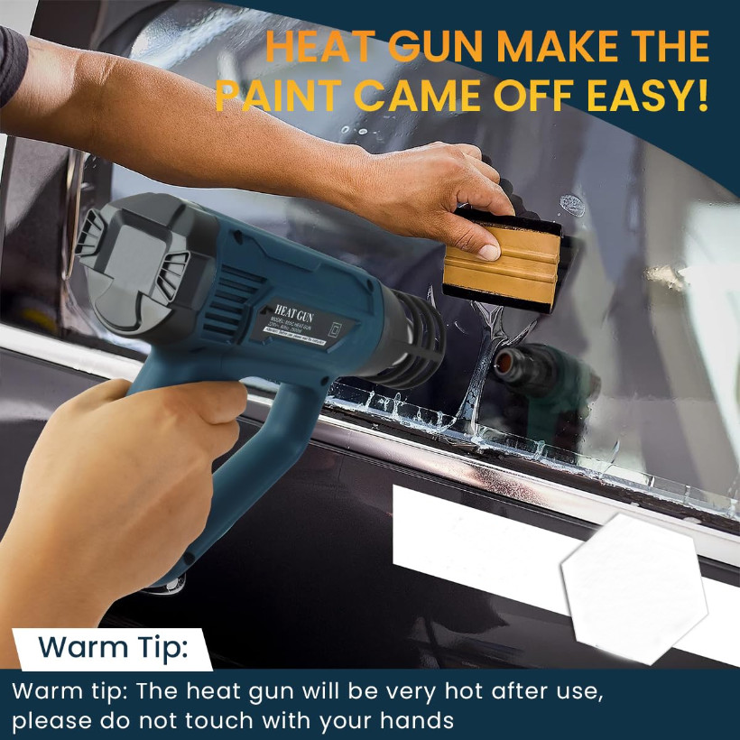2500W Heat Gun Electric Hot Air Gun with Dual-Temperature 4 Nozzles Tool