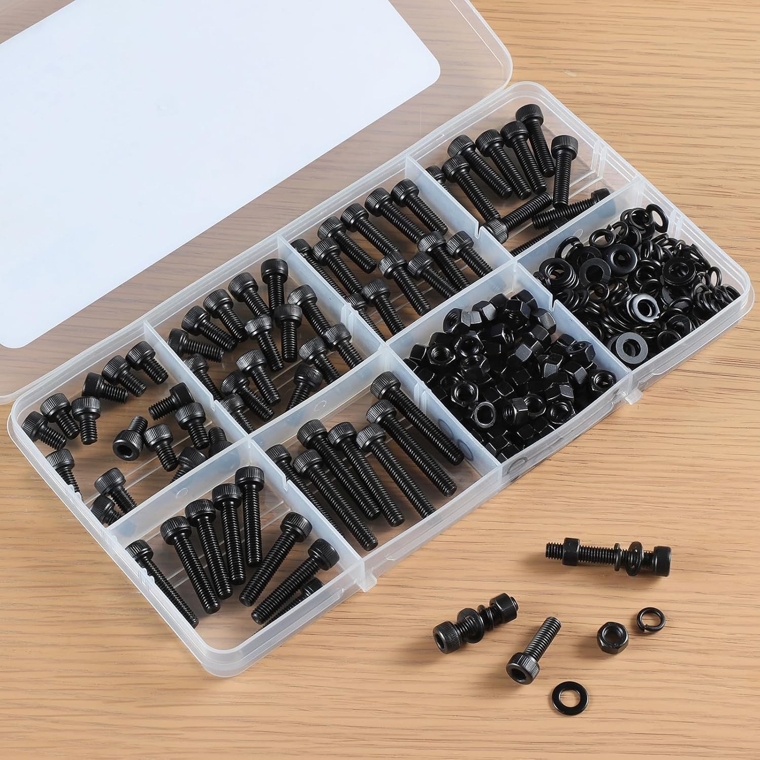 M3 M4 M5 Hex Socket Head Cap Screws Bolts Nuts Washers Assortment Kit (8-100mm)