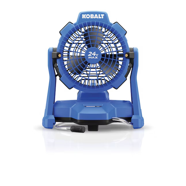 Kobalt 7-in High Velocity Indoor/Outdoor Misting Jobsite Fan, Battery Powered, i